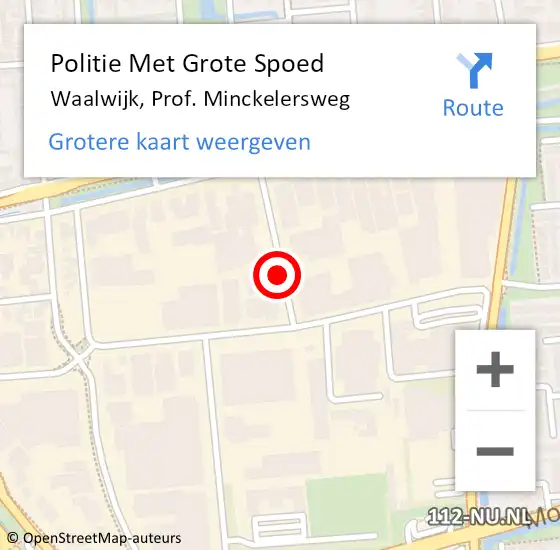 Locatie op kaart van de 112 melding: Politie Met Grote Spoed Naar Waalwijk, Prof. Minckelersweg op 19 oktober 2021 16:59