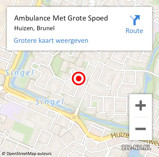 Locatie op kaart van de 112 melding: Ambulance Met Grote Spoed Naar Huizen, Brunel op 26 juni 2014 14:47