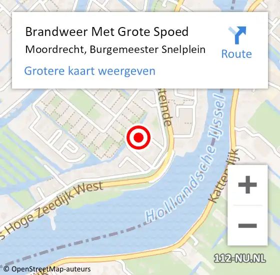 Locatie op kaart van de 112 melding: Brandweer Met Grote Spoed Naar Moordrecht, Burgemeester Snelplein op 19 oktober 2021 17:16