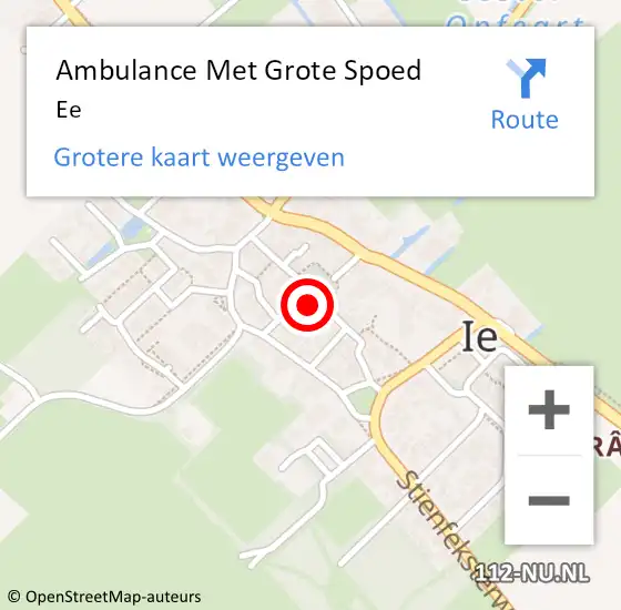 Locatie op kaart van de 112 melding: Ambulance Met Grote Spoed Naar Ee op 19 oktober 2021 17:20