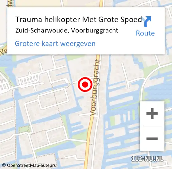 Locatie op kaart van de 112 melding: Trauma helikopter Met Grote Spoed Naar Zuid-Scharwoude, Voorburggracht op 19 oktober 2021 17:32