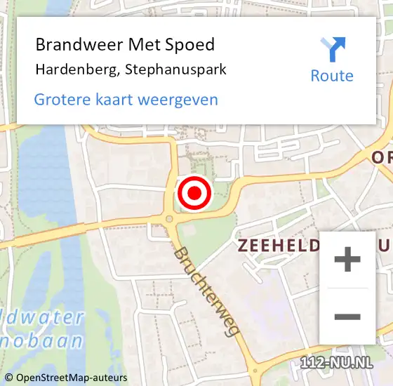 Locatie op kaart van de 112 melding: Brandweer Met Spoed Naar Hardenberg, Stephanuspark op 19 oktober 2021 18:56