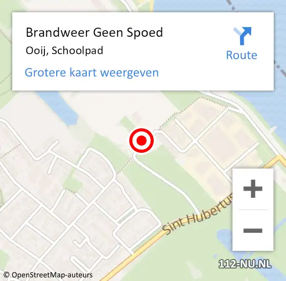 Locatie op kaart van de 112 melding: Brandweer Geen Spoed Naar Ooij, Schoolpad op 19 oktober 2021 19:05