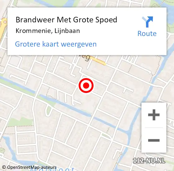 Locatie op kaart van de 112 melding: Brandweer Met Grote Spoed Naar Krommenie, Lijnbaan op 19 oktober 2021 19:06