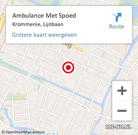 Locatie op kaart van de 112 melding: Ambulance Met Spoed Naar Krommenie, Lijnbaan op 19 oktober 2021 19:07