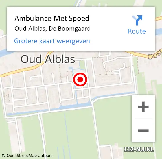 Locatie op kaart van de 112 melding: Ambulance Met Spoed Naar Oud-Alblas, De Boomgaard op 19 oktober 2021 19:34