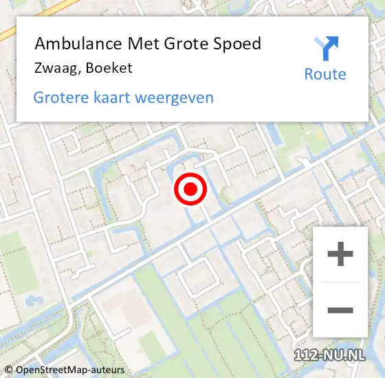 Locatie op kaart van de 112 melding: Ambulance Met Grote Spoed Naar Zwaag, Boeket op 19 oktober 2021 22:14