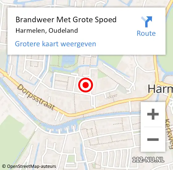 Locatie op kaart van de 112 melding: Brandweer Met Grote Spoed Naar Harmelen, Oudeland op 20 oktober 2021 01:24