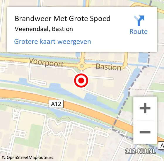 Locatie op kaart van de 112 melding: Brandweer Met Grote Spoed Naar Veenendaal, Bastion op 20 oktober 2021 05:36