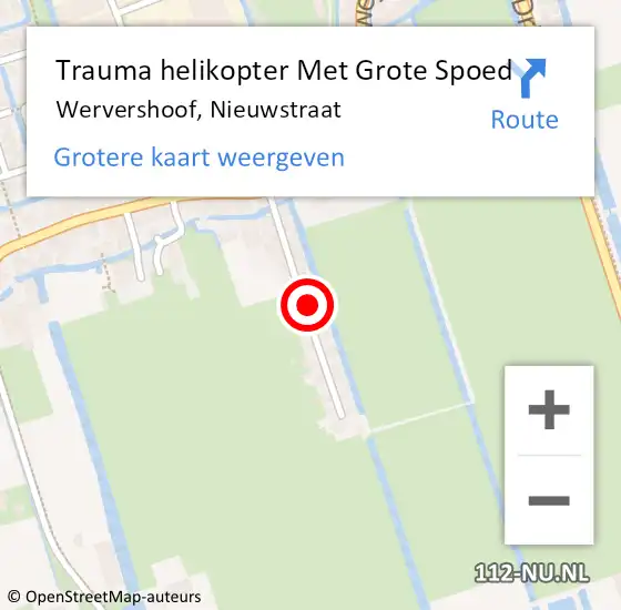Locatie op kaart van de 112 melding: Trauma helikopter Met Grote Spoed Naar Wervershoof, Nieuwstraat op 20 oktober 2021 07:48