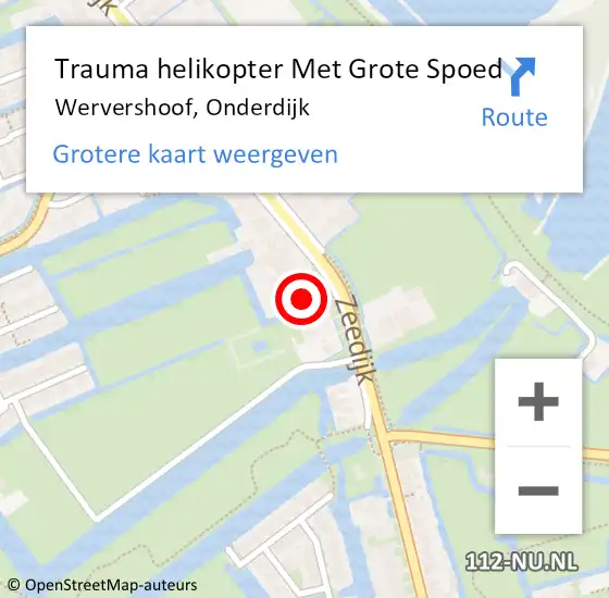 Locatie op kaart van de 112 melding: Trauma helikopter Met Grote Spoed Naar Wervershoof, Onderdijk op 20 oktober 2021 07:53