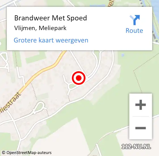 Locatie op kaart van de 112 melding: Brandweer Met Spoed Naar Vlijmen, Meliepark op 20 oktober 2021 08:10