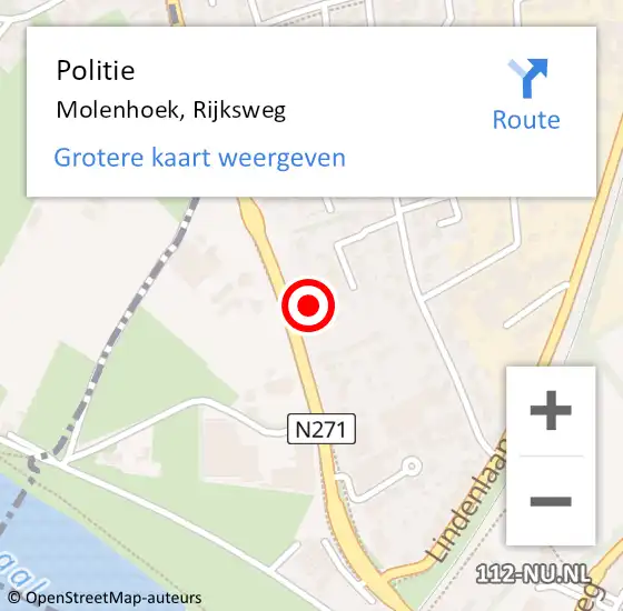 Locatie op kaart van de 112 melding: Politie Molenhoek, Rijksweg op 20 oktober 2021 08:12