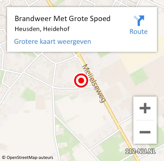 Locatie op kaart van de 112 melding: Brandweer Met Grote Spoed Naar Heusden, Heidehof op 20 oktober 2021 09:36