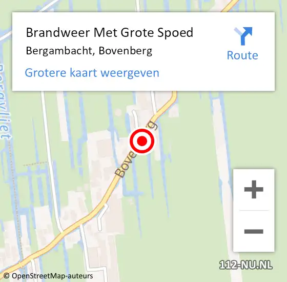 Locatie op kaart van de 112 melding: Brandweer Met Grote Spoed Naar Bergambacht, Bovenberg op 20 oktober 2021 09:45