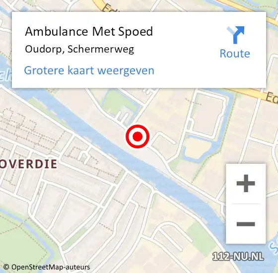 Locatie op kaart van de 112 melding: Ambulance Met Spoed Naar Oudorp, Schermerweg op 26 juni 2014 15:43