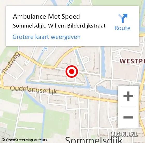 Locatie op kaart van de 112 melding: Ambulance Met Spoed Naar Sommelsdijk, Willem Bilderdijkstraat op 20 oktober 2021 10:46