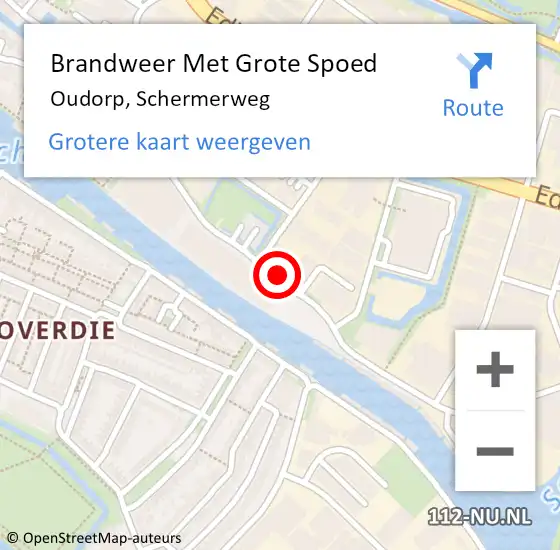 Locatie op kaart van de 112 melding: Brandweer Met Grote Spoed Naar Oudorp, Schermerweg op 26 juni 2014 15:50