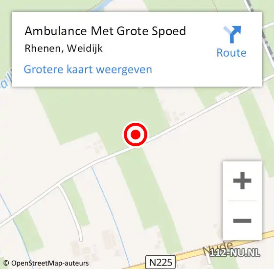 Locatie op kaart van de 112 melding: Ambulance Met Grote Spoed Naar Rhenen, Weidijk op 20 oktober 2021 11:41