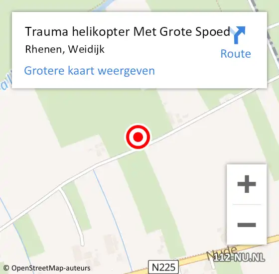 Locatie op kaart van de 112 melding: Trauma helikopter Met Grote Spoed Naar Rhenen, Weidijk op 20 oktober 2021 11:58