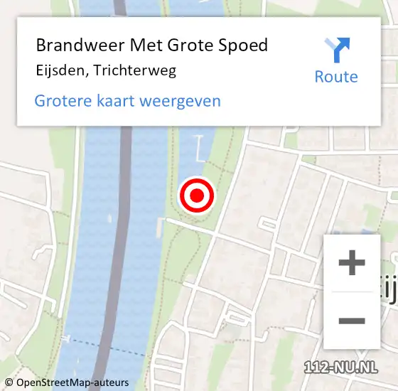 Locatie op kaart van de 112 melding: Brandweer Met Grote Spoed Naar Eijsden, Trichterweg op 20 oktober 2021 12:56