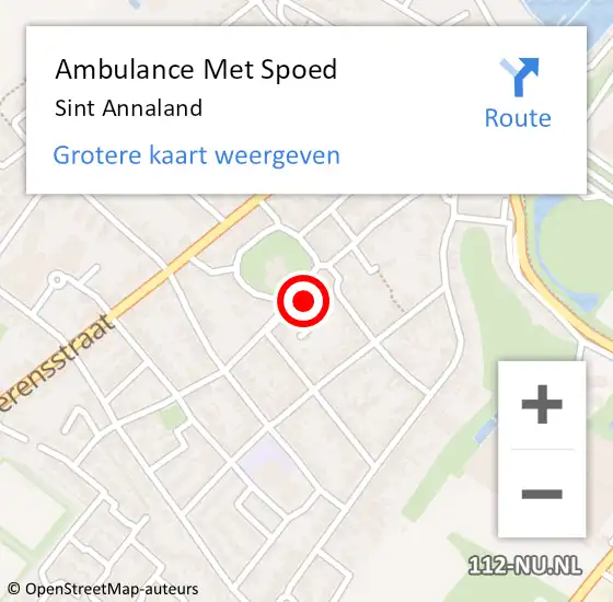 Locatie op kaart van de 112 melding: Ambulance Met Spoed Naar Sint Annaland op 20 oktober 2021 13:32