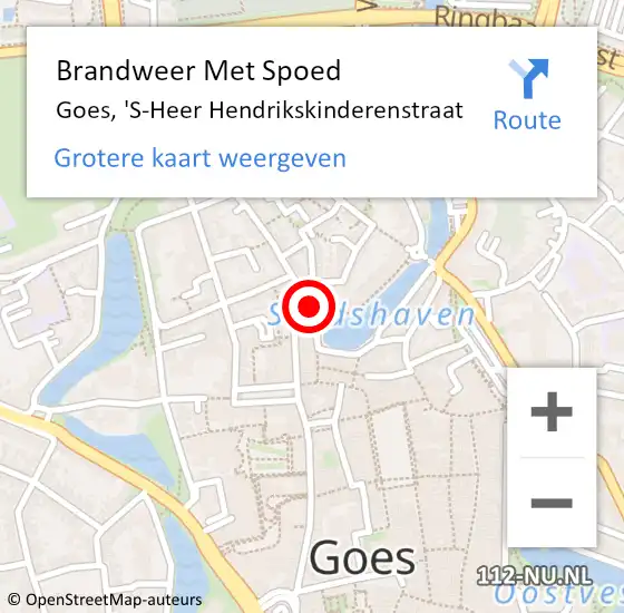 Locatie op kaart van de 112 melding: Brandweer Met Spoed Naar Goes, 'S-Heer Hendrikskinderenstraat op 26 juni 2014 16:04