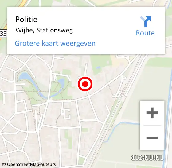 Locatie op kaart van de 112 melding: Politie Wijhe, Stationsweg op 20 oktober 2021 14:26