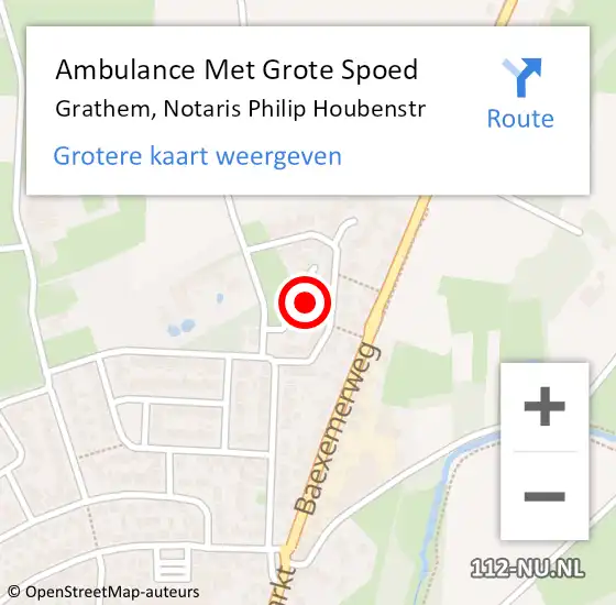 Locatie op kaart van de 112 melding: Ambulance Met Grote Spoed Naar Grathem, Notaris Philip Houbenstr op 20 oktober 2021 15:23