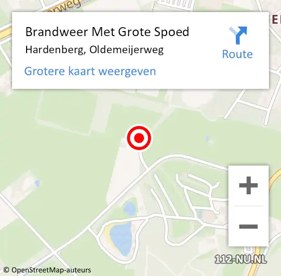 Locatie op kaart van de 112 melding: Brandweer Met Grote Spoed Naar Hardenberg, Oldemeijerweg op 20 oktober 2021 15:42