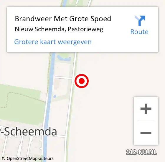 Locatie op kaart van de 112 melding: Brandweer Met Grote Spoed Naar Nieuw Scheemda, Pastorieweg op 20 oktober 2021 16:16