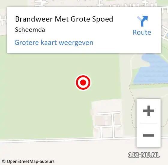 Locatie op kaart van de 112 melding: Brandweer Met Grote Spoed Naar Scheemda op 20 oktober 2021 16:19