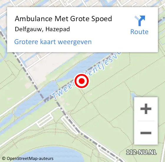 Locatie op kaart van de 112 melding: Ambulance Met Grote Spoed Naar Delfgauw, Hazepad op 20 oktober 2021 16:33