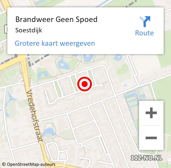 Locatie op kaart van de 112 melding: Brandweer Geen Spoed Naar Soestdijk op 20 oktober 2021 16:52