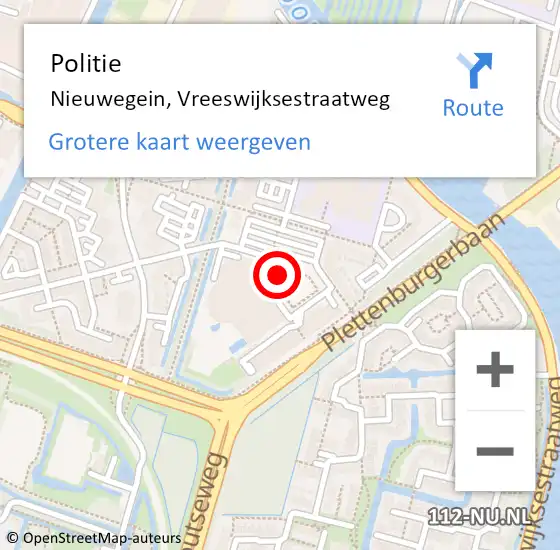 Locatie op kaart van de 112 melding: Politie Nieuwegein, Vreeswijksestraatweg op 20 oktober 2021 16:55