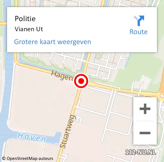 Locatie op kaart van de 112 melding: Politie Vianen Ut op 26 juni 2014 16:18