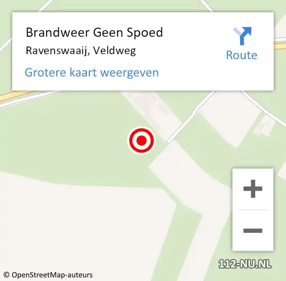 Locatie op kaart van de 112 melding: Brandweer Geen Spoed Naar Ravenswaaij, Veldweg op 20 oktober 2021 17:31