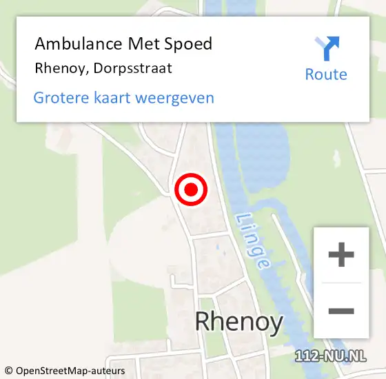 Locatie op kaart van de 112 melding: Ambulance Met Spoed Naar Rhenoy, Dorpsstraat op 20 oktober 2021 17:35