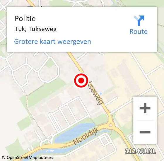 Locatie op kaart van de 112 melding: Politie Tuk, Tukseweg op 20 oktober 2021 17:39