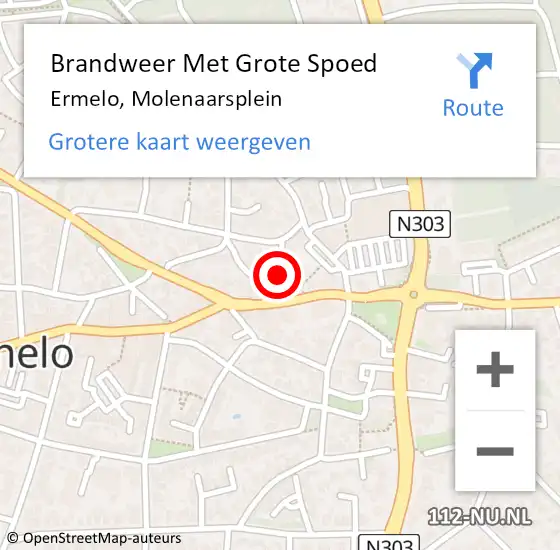 Locatie op kaart van de 112 melding: Brandweer Met Grote Spoed Naar Ermelo, Molenaarsplein op 20 oktober 2021 18:33