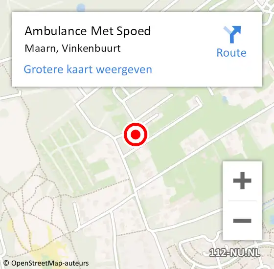 Locatie op kaart van de 112 melding: Ambulance Met Spoed Naar Maarn, Vinkenbuurt op 6 oktober 2013 12:17