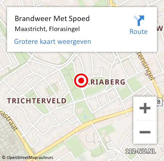 Locatie op kaart van de 112 melding: Brandweer Met Spoed Naar Maastricht, Florasingel op 20 oktober 2021 19:58