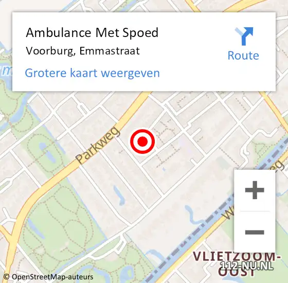 Locatie op kaart van de 112 melding: Ambulance Met Spoed Naar Voorburg, Emmastraat op 20 oktober 2021 20:00