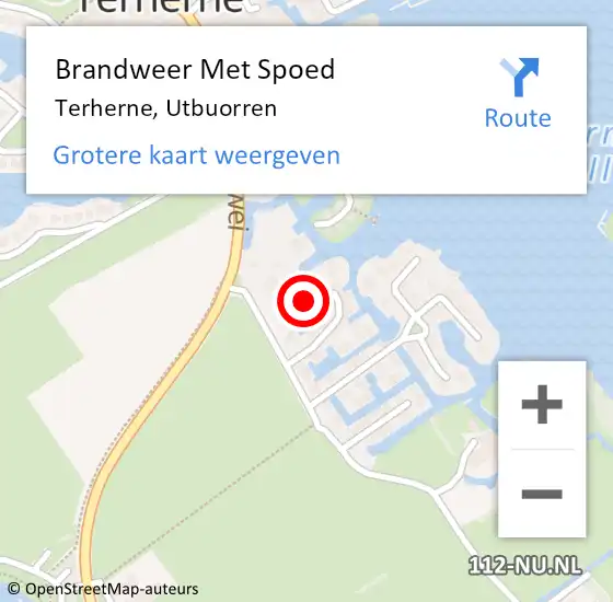 Locatie op kaart van de 112 melding: Brandweer Met Spoed Naar Terherne, Utbuorren op 20 oktober 2021 20:03