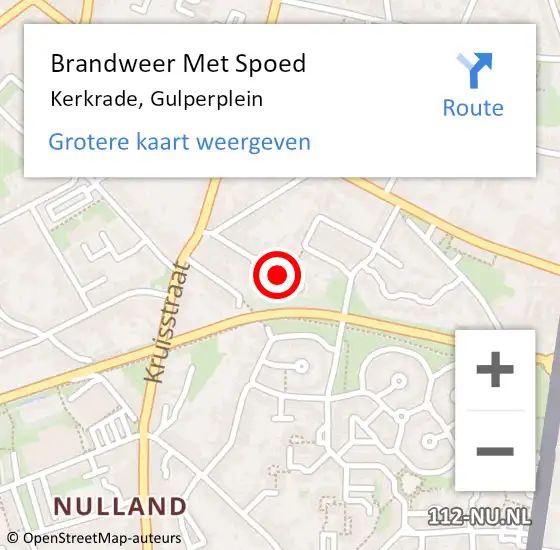 Locatie op kaart van de 112 melding: Brandweer Met Spoed Naar Kerkrade, Gulperplein op 20 oktober 2021 20:15