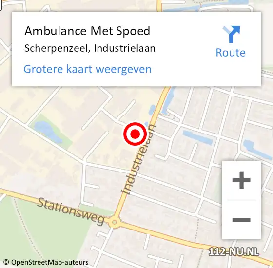 Locatie op kaart van de 112 melding: Ambulance Met Spoed Naar Scherpenzeel, Industrielaan op 20 oktober 2021 20:33