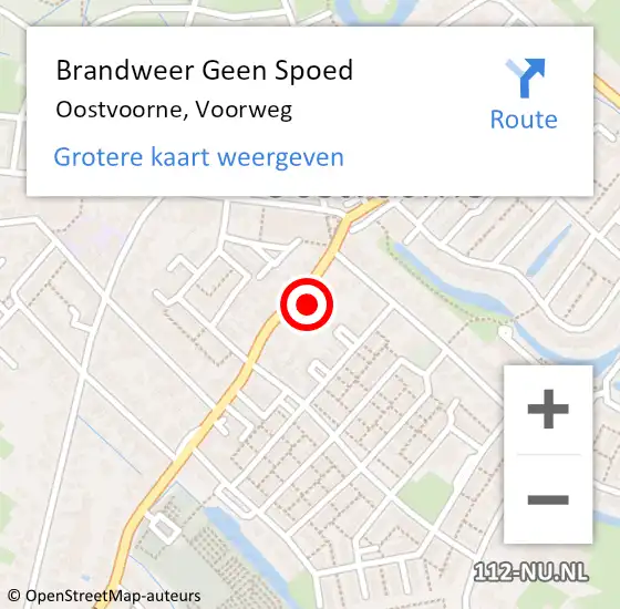 Locatie op kaart van de 112 melding: Brandweer Geen Spoed Naar Oostvoorne, Voorweg op 20 oktober 2021 21:15