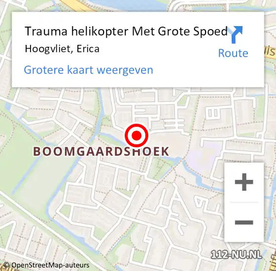 Locatie op kaart van de 112 melding: Trauma helikopter Met Grote Spoed Naar Hoogvliet, Erica op 20 oktober 2021 21:27