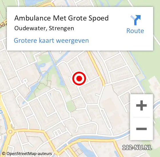 Locatie op kaart van de 112 melding: Ambulance Met Grote Spoed Naar Oudewater, Strengen op 20 oktober 2021 22:11