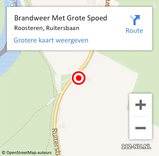 Locatie op kaart van de 112 melding: Brandweer Met Grote Spoed Naar Roosteren, Ruitersbaan op 21 oktober 2021 00:19